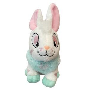 Neopets Striped Cybunny Bunny Rabbit Jakks Plush 2007 Plushie Pink Eyes